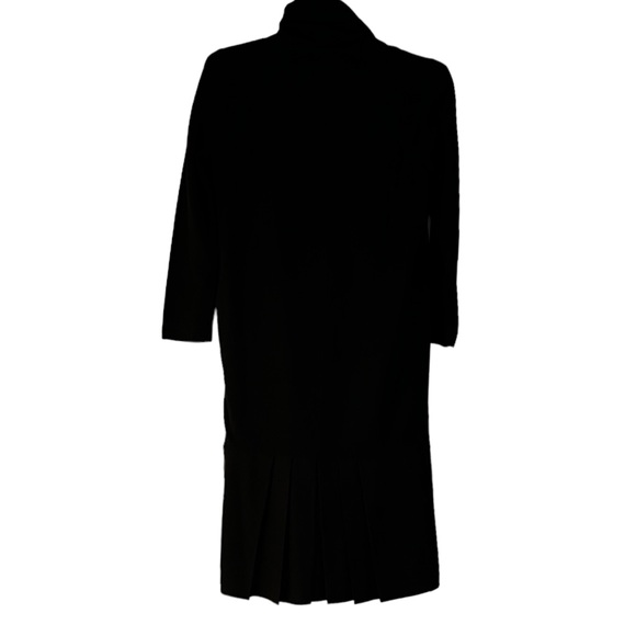 *SOLD* Gucci Vintage 1970’s Wool Blend Button Neck Back Pleated Hem Dress 40 - Picture 4 of 16